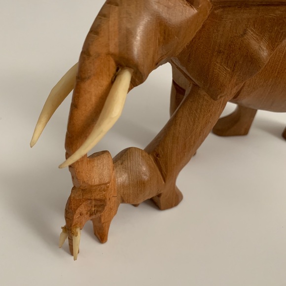 Brown Wooden Elephant Figurine - Picture 2 of 3